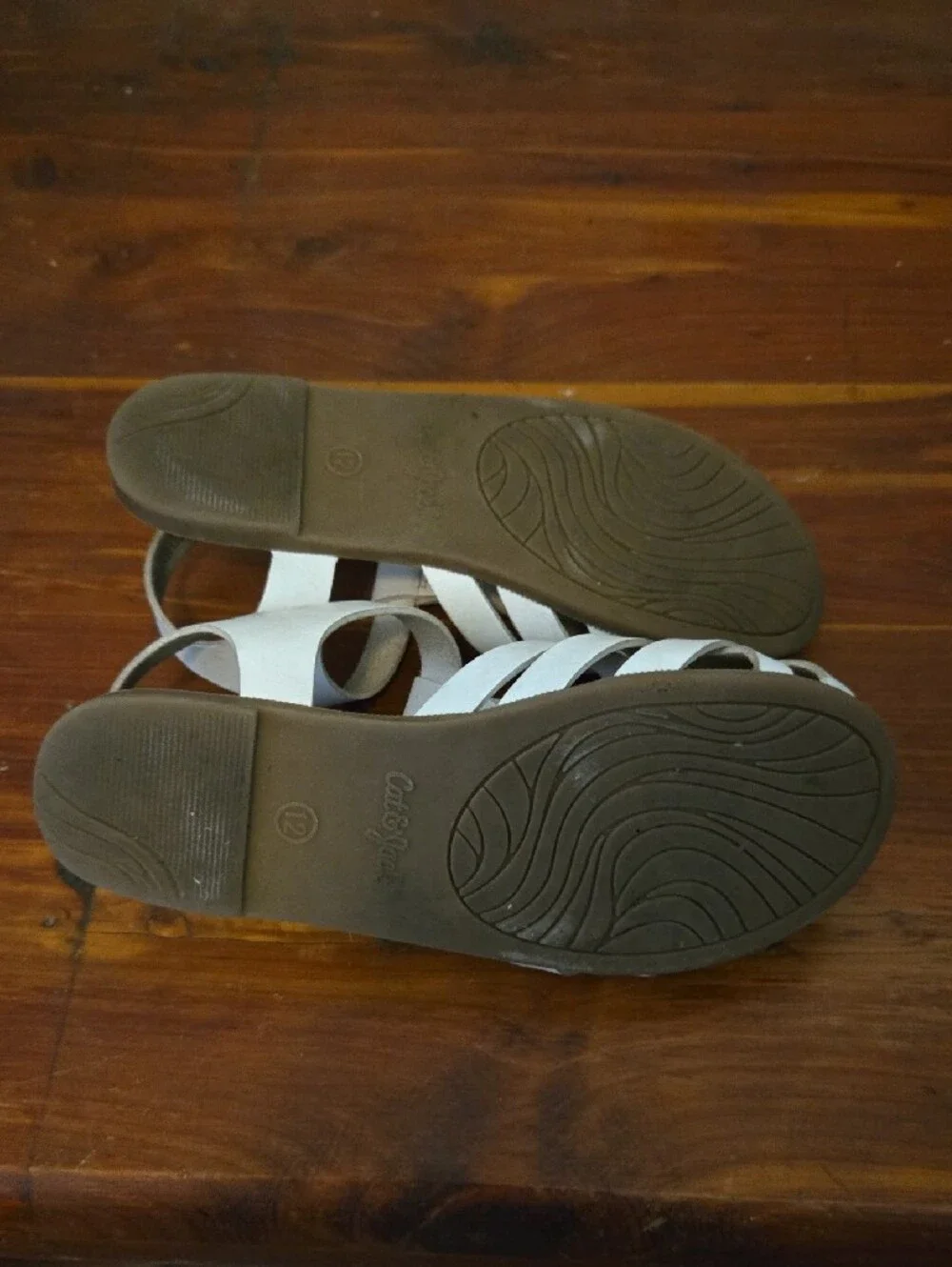 Cat & Jack White Girls' Strappy T-Back Sandals